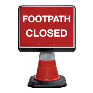 Cone Sign Footpath Closed