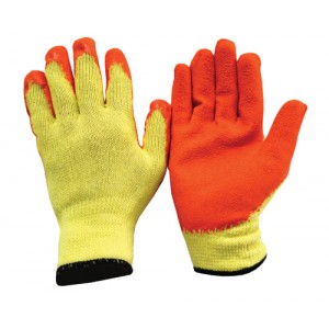 Orange Palm Coated Glove Knit Wrist
