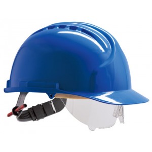 Safety Helmet c/w Integral Visor Blue