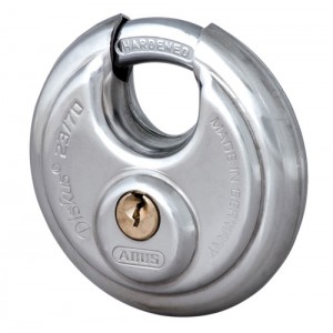 Stainless Steel Body Disc Padlock c/w 3 Keys