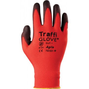 Traffiglove AGILE Red PU Palm Coated Glove Size 10
