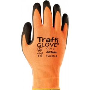 Traffiglove ACTION Amber PU Palm Coated Glove Size 10