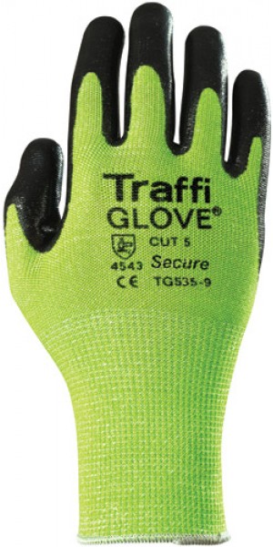 Traffiglove SECURE Green Nitrile Foam Palm Coated Glove Size 10